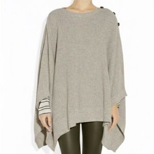 A.P.C. Oatmeal Color Rib Knit Poncho Bio Wool/Alpaca Large/Extra Large Like New!